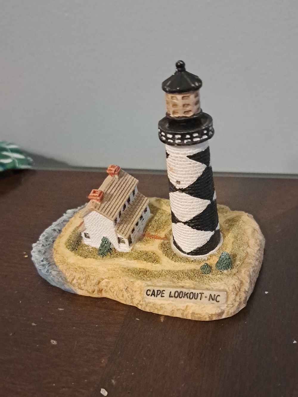 Cape Lookout NC Lighthouse Souvenir Figurine - Black & White